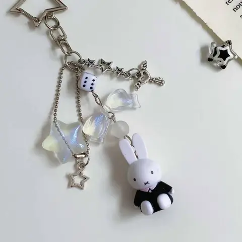 Cute Rabbit Design Keychain, Bunny Keychain, Fashionable Keychain for Women & Men, Trendy All-match Keychain for Birthday Gift
