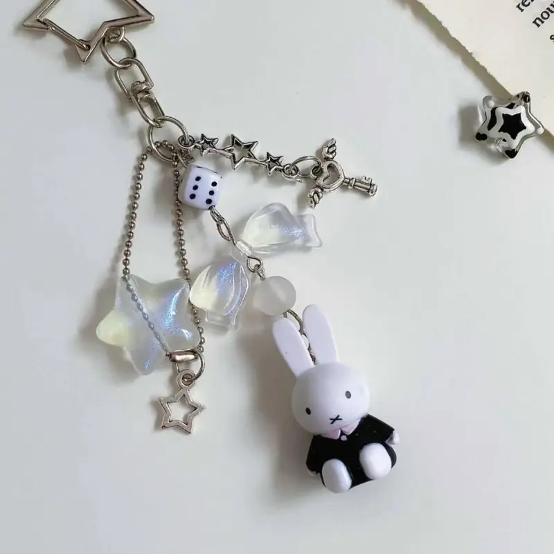 Cute Rabbit Design Keychain, Bunny Keychain, Fashionable Keychain for Women & Men, Trendy All-match Keychain for Birthday Gift