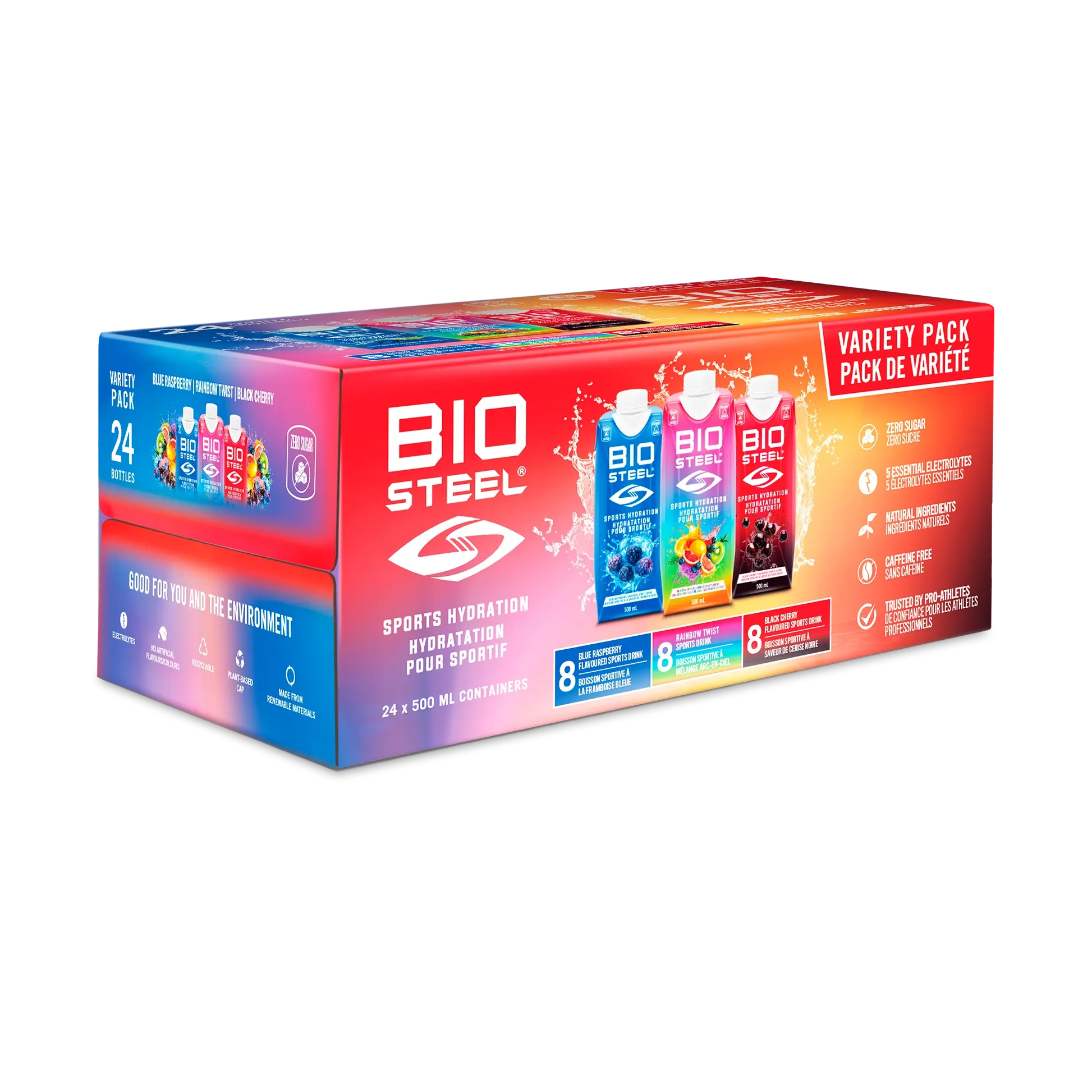 Sports Drink / Variety Pack - 24 Pack (Black Cherry/Rainbow Twist//Blue Raspberry)