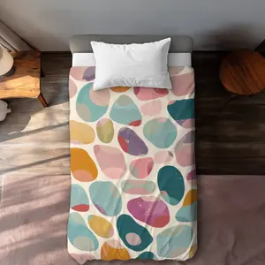 MWW C1DCTSW0I4YRDW Dots & Bops White Twin Size Duvet Cover - Stylish Home Decor