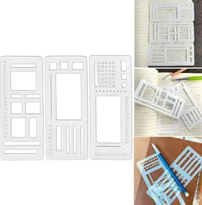 Handmade Flexible Record Template, Planner Stencils Set, Drawing & Lettering Templates for Journaling, Calendar, Scrapbooking & DIY Craft Supplies