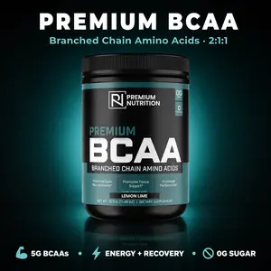 BCAA Amino Acids Powder, 5g BCAAs 2:1:1 | Sugar Free Energy & Muscle Recovery Drink with L-Glutamine & B6 | Pre & Post Workout | Lemon Lime, Grape & Fruit Punch | Premium Nutrition