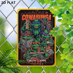 Teenage Mutant Ninja Turtles Decorative Sign, 8x12 Inch Iron Artistic Wall Decoration, Perfect for Gaming Rooms & Parties