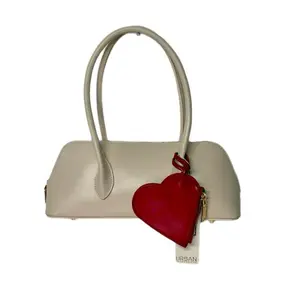 Urban Collection Vegan Oat Milk Shoulder Bag with Heart Small Detail Elegant Functional Design for Everyday Use