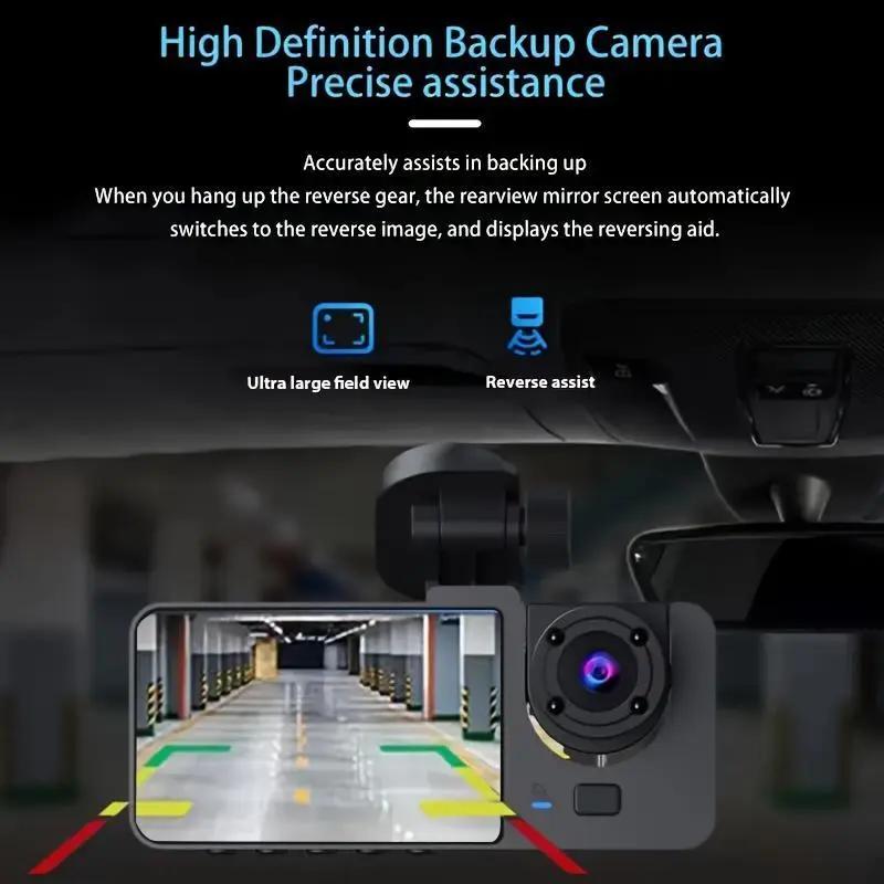 Full UHD Car Camera Front Rear with Free 64GB SD Card,HDR,Dashcam for Cars,Night Vision,Loop Recording,WDR,24H Parking Mode,Driving Recorder, No App