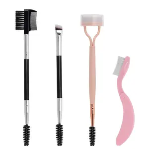 4Pcs Eyebrow Brush Folding Eyelash Separator Comb Lash Spoolie Mascara Applicator