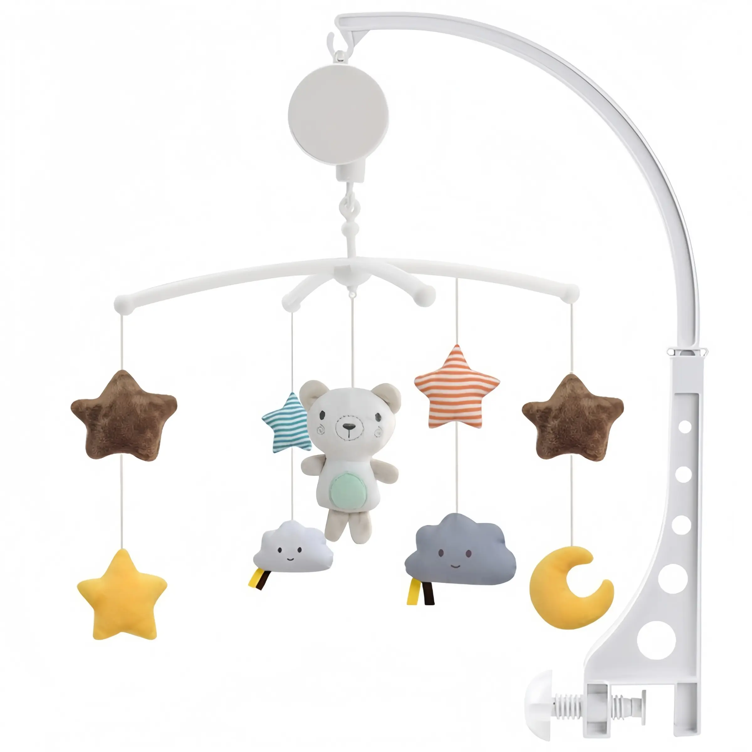 Baby Music Mobile Bed Bell, Hanging Rotating Sensory Play Toy for Newborns, Soothing Cloth Doll, Infant Nursery Crib Decoration, Baby Gift