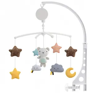 Baby Music Mobile Bed Bell, Hanging Rotating Sensory Toy for Newborns, Soothing Cloth Doll, Infant Crib Decoration, Baby Gift