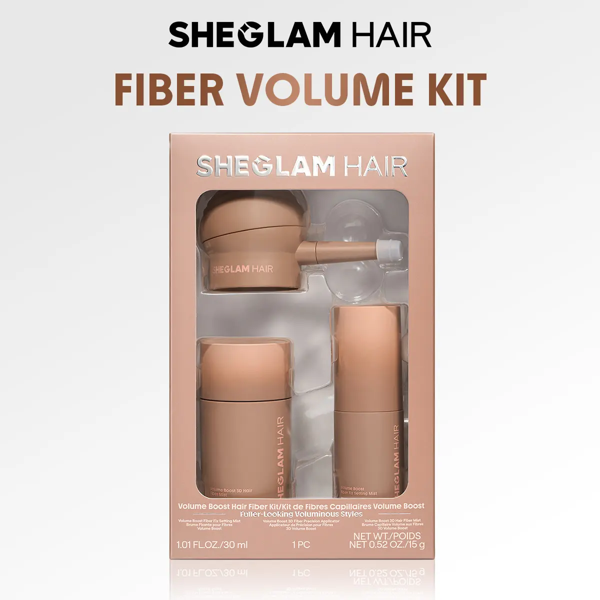 SHEGLAM HAIR Volume Boost 3D Hair Fiber Kit | 3In1 Hair Building Fibers | Hair Fibers Hold Spray & Applicator Pump | 30s Quick Volumizing | 72H Long Lasting For Sparse Hair Gray Hairline & Part #hair care #hair products #girly essentials