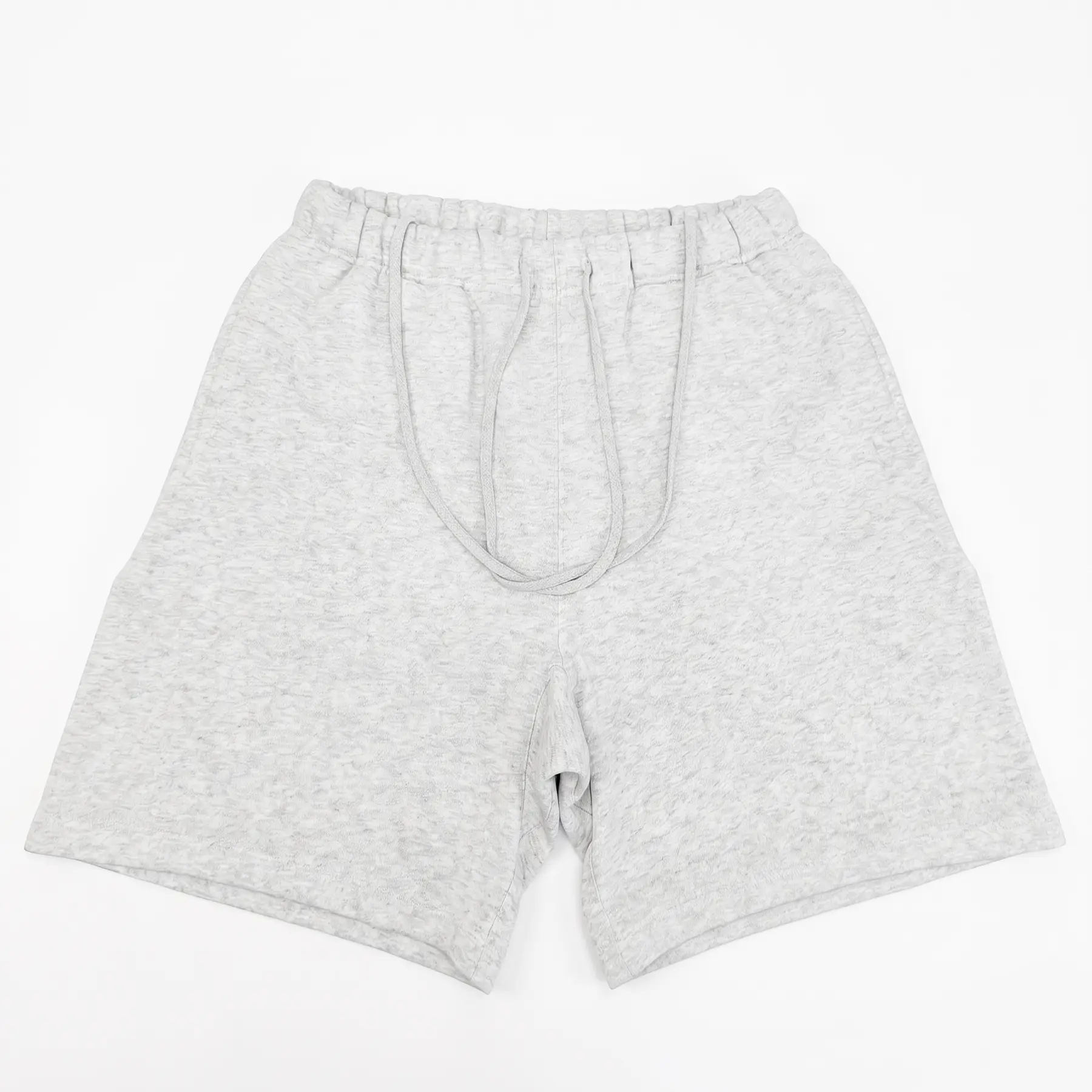Mens Plain Menswear 3-Color Fleece Shorts - Black, White, Grey - Warm Lined, Cargo Pockets, Drawstring, Loose Fit, Casual Street Style, High Texture, Unisex Daily Wear, Warmth, Sweatshorts