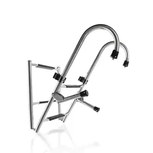 MARINE CITY 2+2 Step Folding Dock Ladder – 304 Stainless Steel Telescoping Anti-Slip Ladder for Boats, Yachts & Pools