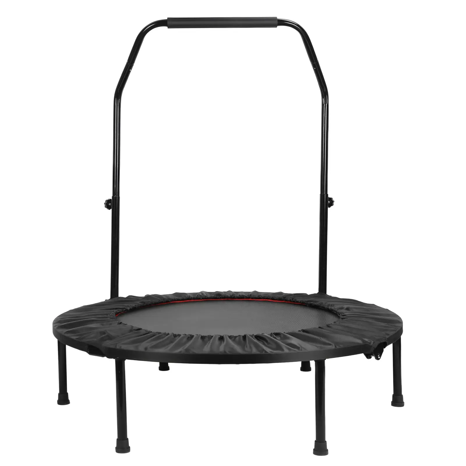 Explorinox 40" Foldable Mini Fitness Rebounder Trampoline with Bungees, Adjustable Handle, 450lbs Max Load for Adult Indoor/Garden Workouts