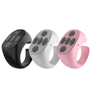 Wireless BT-compatible Remote Control Selfie Portable Wearable Automatic Page Turner Type-c Charging Ring Remote Control for Mobile Phone