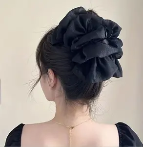 Black Large Hair Bow Lightweight Hair Accessory for Versatile Styling Options
