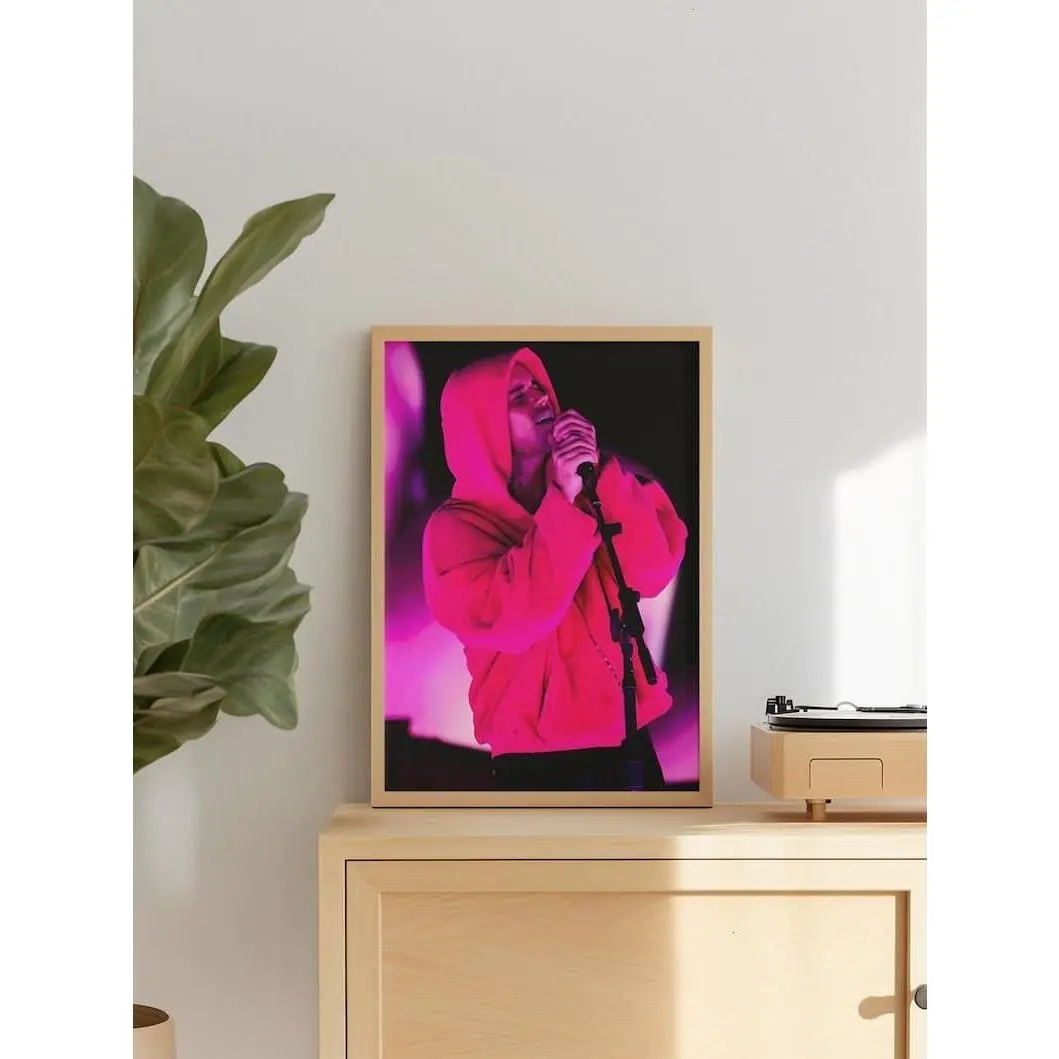 BIEBER Coachella Legacy Desert Festival Poster - Peaches & Justice Era Photo, Eco-Friendly Fantasy Heart Art, High-Resolution Fade-Resistant Luster Paper, Multi-Size Kid Room Wall Decor Accent Print