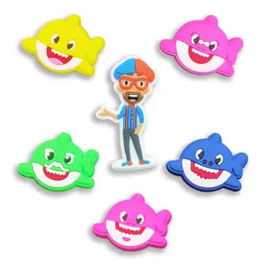 Cartoon Croc Charms 6PCS PVC Clog Pins Accessories Party Favors Birthday Gifts Holidays Decoration for Boys Women Girls