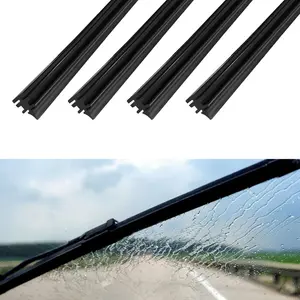 4PCS 18" Adjustable Universal Wiper Blade Refills Frameless Boneless Silicone Strips Windshield Wiper Insert Replacement for Most Cars
