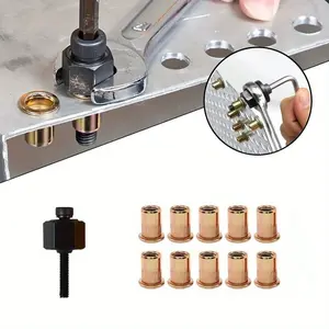 Three-In-One Carbon Steel Rivet Tool Set, Includes 20 Different Sizes of Rivets and 2 Gun Heads, Universal Industrial Grade Hardware