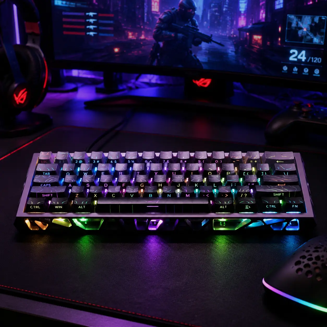61-Keys Mechanical Gaming Keyboard, USB Powered MiniKeyboard, Mechanical Game Keyboard, Tactile FeedbackKeyboard, Lighted Mechanical Keyboard, ComputerAccessories