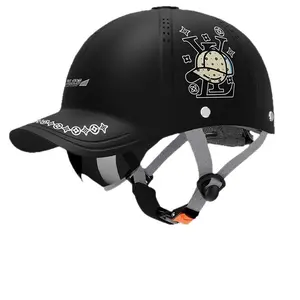 Duck Brim Electric Motorcycle Helmet Breathable Sunscreen Safety Headgear for Men Women Summer Riding