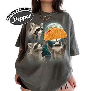 Three Raccoons Taco Bell Vintage Comfort Color T-shirts, Funny Meme Genz Dank Raccoons, Gifts, Unisex Tee, Top Menswear Underwear Crewneck
