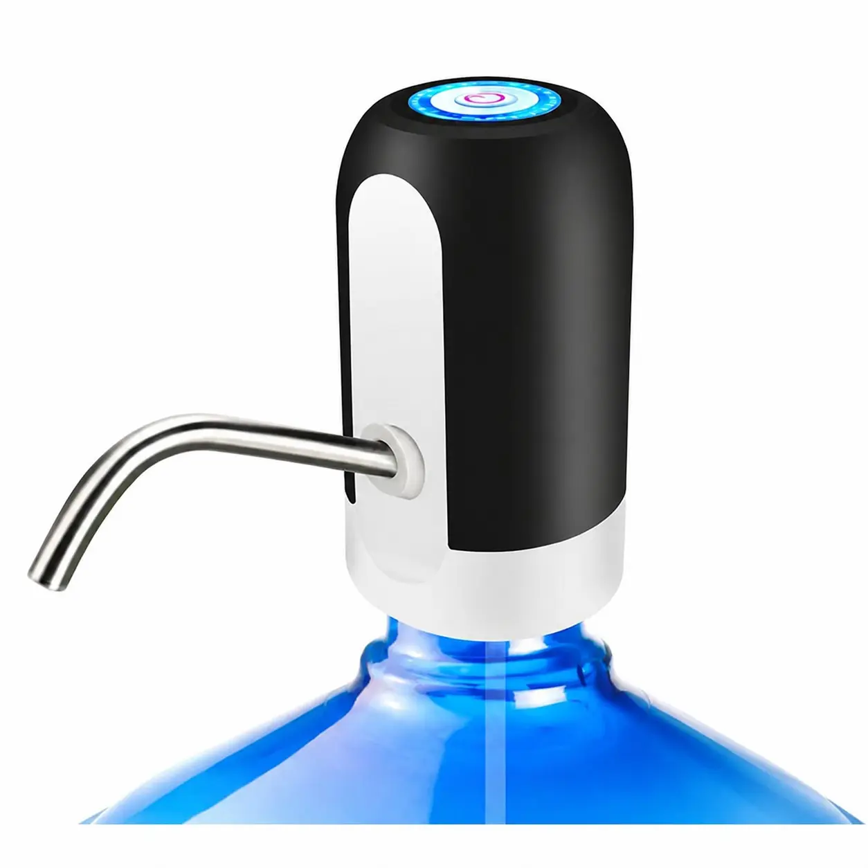 Water Dispenser for 5 Gallon Bottle, Rechargeable Electric Water Pump with Stainless Steel Spout, BPA-Free Silicone Hose, Portable Automatic Drinking Dispenser for Home, Office & Camping Beverage Dispenser Automatic Drink Dispenser