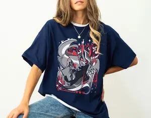 Hazbin Hotel Charlie Vaggie Shirt, Chaggie Hazbin Hotel Cartoon Unisex T-shirt, Hazbin Characters Merch, Hazbin Hotel Cotton Tee