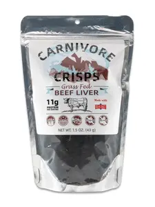 Carnivore Crisps Beef Liver, Premium Beef Liver for Cooking and Seasoning, Rich in Protein, Paleo & Keto Friendly, 1.5 oz
