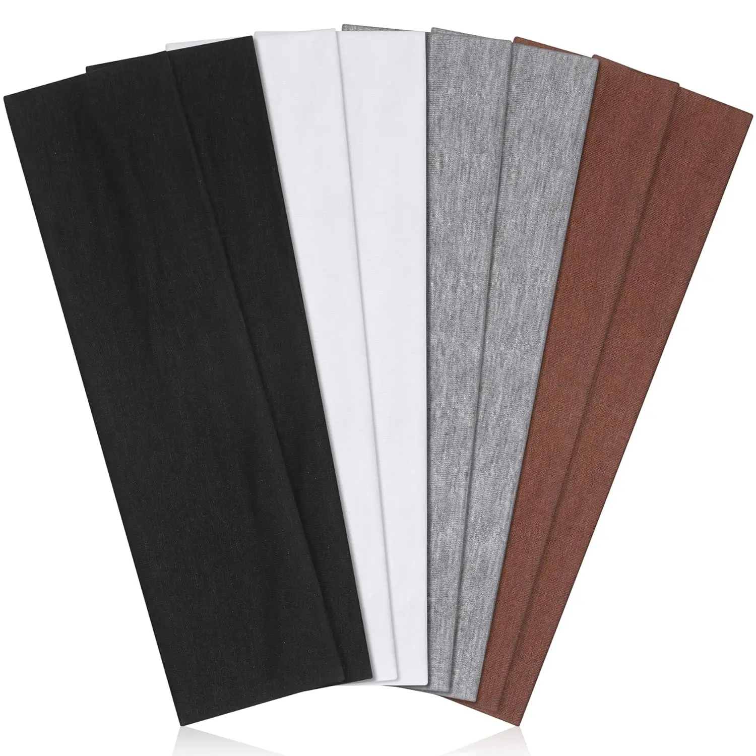 8 Pack Headbands for Women Non Slip - Stylish Sports Hair Bands for Women's Hair - Soft Cotton Cloth Stretchy Headbands for Women for Yoga, Outdoor Exercise Running
