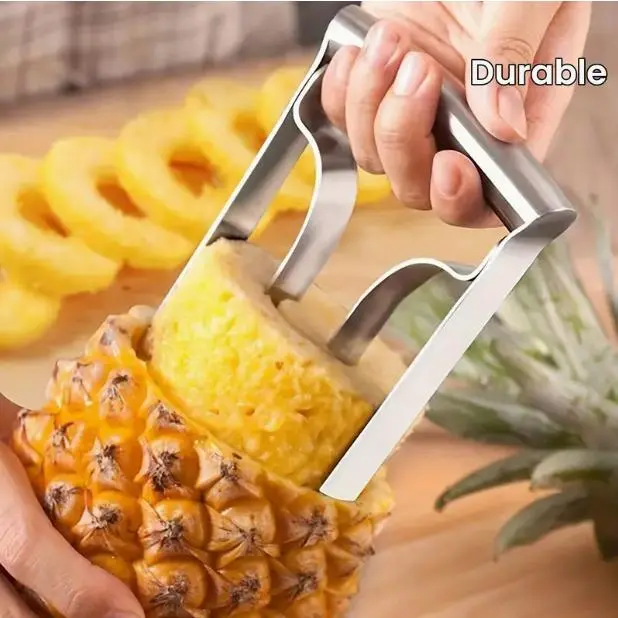Stainless Steel Pineapple Corer - Easy-to-Use Fruit Vegetable Slicer with Comfortable Grip & Innovative Design, 1/2 Piece Removal Fruit Cutters Tool for Home & Restaurant Kitchen Utensil