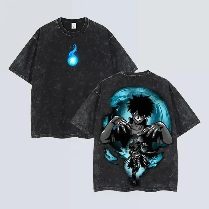 Todoroki Dabi My Hero Academia Anime Tshirt Retro Unisex Vintage Double Printed Heavyweight Cotton Anime Wash Tee ,Clothes Cotton Menswear T-Shirt Cotton 230gsm ,Anime Inspired graphic tees men gifts dailywear Unisex