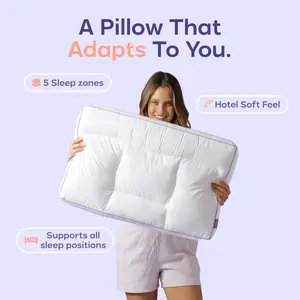 Mellow Sleep | Adapt Pillow with 5 Sleep Zones Ergonomic Hotel Soft Feel Supports All Sleep Positions for Comfortable Sleep