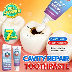 ZKRICARO Cavity Repair Toothpaste, FDA Certified, Herbal & Aloe Formula, Repairs Cavities, Removes Plaque, Strengthens Enamel, Soothes Sensitivity, Whitens Teeth, Long-Lasting Oral Care