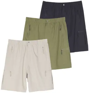 Real Essentials 2 & 3 Pack: Men’s Hiking Cargo Shorts – Quick Dry Outdoor Shorts with 9" Inseam & Zipper Pockets