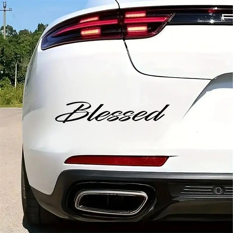 Blessed Windshield Decal 20x3.5cm Durable Vinyl Sticker for Cars, Trucks, SUV, Laptop - Faith Inspired Exterior Design