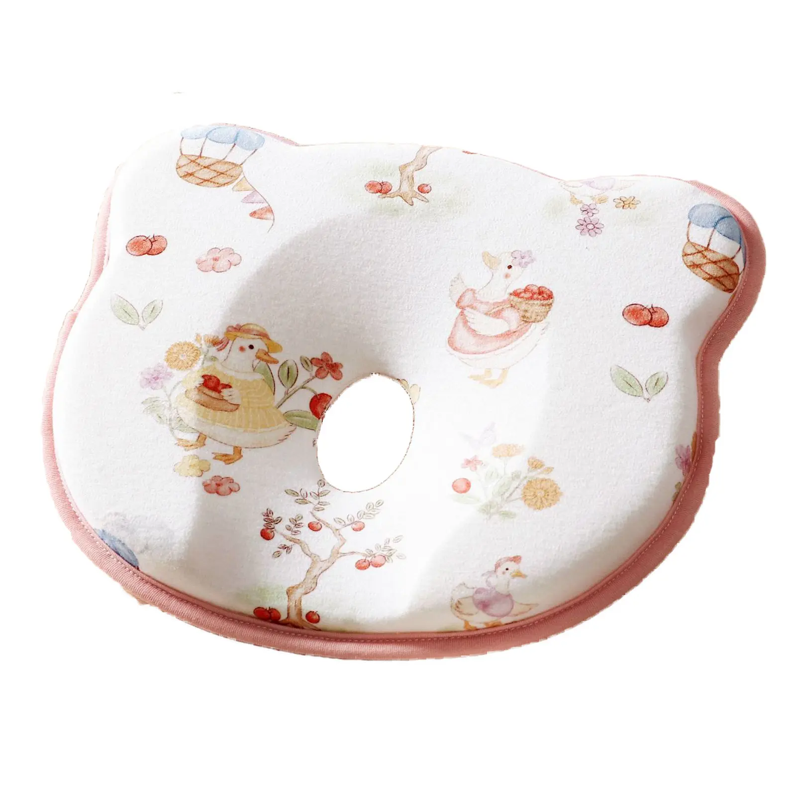 Cute Baby Nap Pillow Silicone Shaping Pillow for Correcting Head Shape Preventing Sideways Sleeping Baby Travel Pillow Comfortable Machine Washable Head Neck Support for Infant Registry