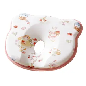 Cute Baby Nap Pillow Silicone Shaping Pillow for Correcting Head Shape Preventing Sideways Sleeping Baby Travel Pillow Comfortable Machine Washable Head Neck Support for Infant Registry