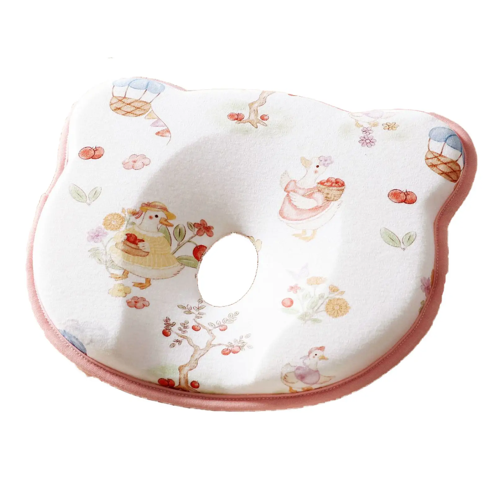 Cute Baby Nap Pillow Silicone Shaping Pillow for Correcting Head Shape Preventing Sideways Sleeping Baby Travel Pillow Comfortable Machine Washable He