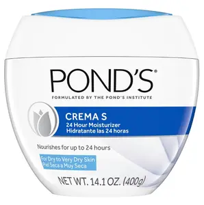 POND'S Crema S 24H Moisturizing Cream - 14.1oz for Dry to Very Dry Skin with Botanical Extracts & 24 Hour Hydration