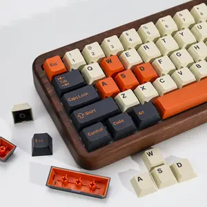 Carbon PBT Double Shot Orange Keycap Set,174  Retro Custom Key Cap Keycaps 60 Percent Cherry Profile Keycaps for 61/64/68/84/87/100/104/108 Mechanical Keyboard