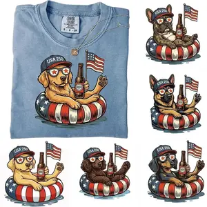 Comfort Color 50+ Dog Breeds 4th of July Shirt, Patriotic Dog Lover Tee, Funny USA 250 Beer Dog , Independence Day Golden Retriever T-Shirt, American Flag Dog Shirt, Blue Jean Color
