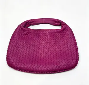 Pre-owned BOTTEGA VENETA Nappa Intrecciato Large Veneta Hobo Rosa Shock