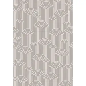 Wallpaper Panel 16" x 24" – Taupe Curves Design, Peel & Stick, Removable, Water-Resistant, 8-Panel Pack for Accent Walls & Furniture Upgrades