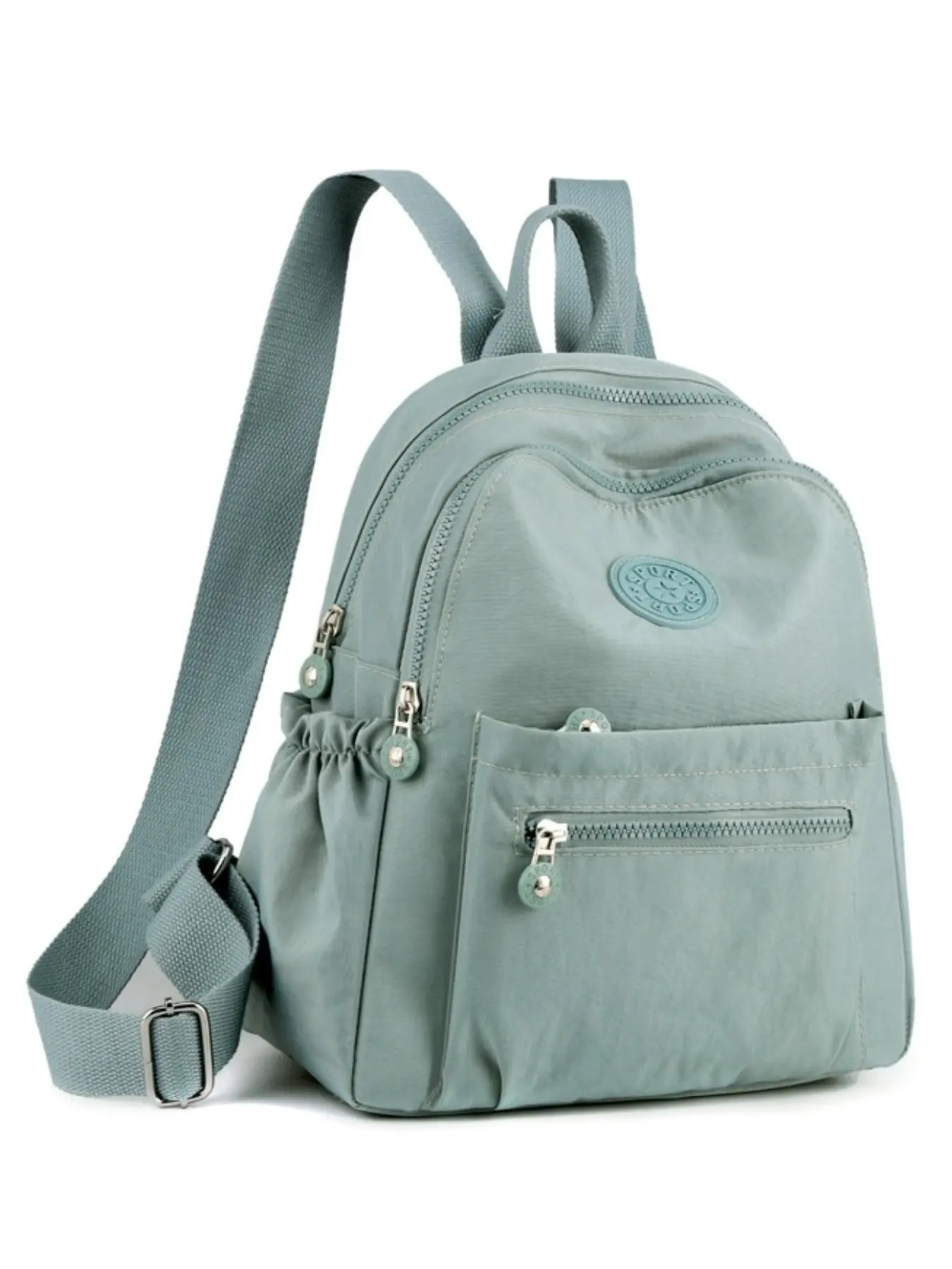 Fashion Versatile Solid Color Shoulder Bag, Durable Fabric, Simple Multi-Pocket Design with Side Pocket, Women's Backpack for Everyday Use, All Seasons Zipper Backpack, Multi Compartment Backpack, Casual Daypack Backpacks