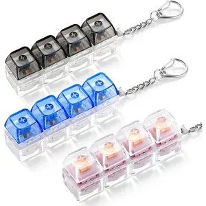 3 Pack Keyboard Fidget Toy – Clicky, Creamy & Silent Stress Relief Fidget Clicker Keychain – Quiet Fidget Toys for Adults, Boost Focus & Calm Anxiety at Work, Travel – Ideal Stress-Relief Gift