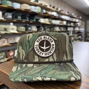 God Bless Turkey Hunting Rope Hat - Mossy Oak Greenleaf