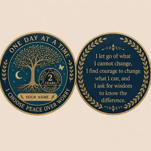 Double-Sided Engraved Souvenir Keepsake Display Piece, Silver Gold Rose Gold Collectible Gift