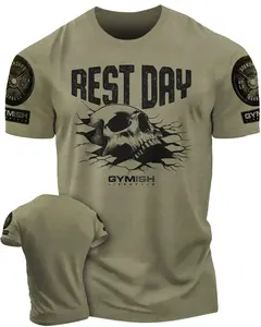 124. Rest Day Funny Motivational Workout Gym T-Shirt for Men