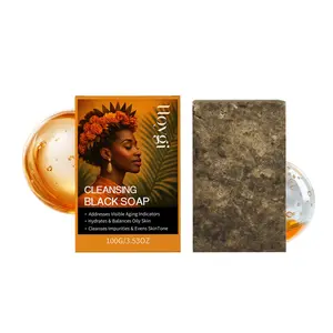 HOYGI Brightening Cleansing Soap Shea Butter Moisturizing Hydrating Turmeric Extract Brightening Nourishing Gentle Facial Cleanser Bar Radiance Hydrate