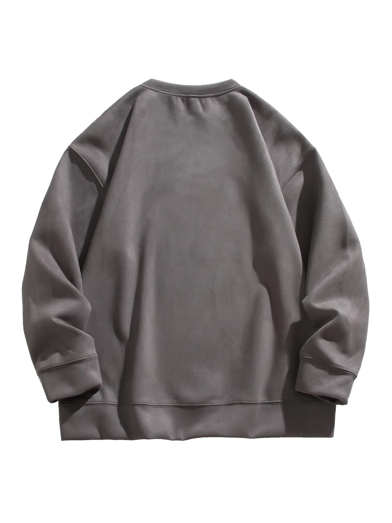 CCCMAI Men's Crewneck Sweatshirts, Long Sleeve Thermal Pullover Tops, Regular Fit Long Sleeve Round Neck Pullover for Spring Fall, Crewneck Top Menswear Casual Classic Stylish